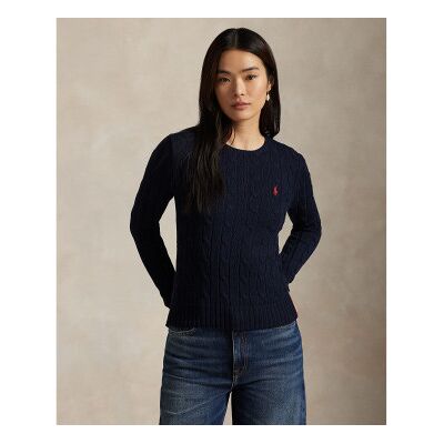 Polo Ralph Lauren für Damen. 211971869008 Marineblauer Strickpullover aus Baumwolle in Ecru-Strick (S), Lässig Polo Ralph Lauren für Damen. 211971869008 Marineblauer Strickpullover aus Baumwolle in Ecru-Strick (S), Lässig