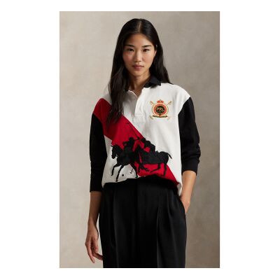 Polo Ralph Lauren für Damen. 211A96956001 Mehrfarbiges Rugby-Trikot (M), Lässig, Baumwolle, Langarm Polo Ralph Lauren für Damen. 211A96956001 Mehrfarbiges Rugby-Trikot (M), Lässig, Baumwolle, Langarm
