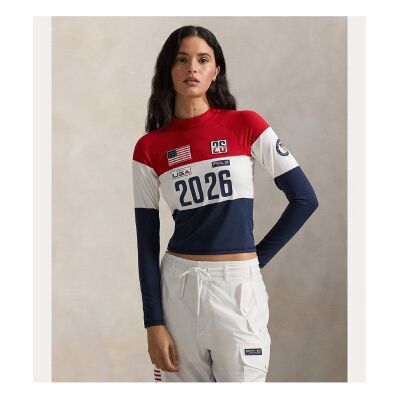 Polo Ralph Lauren für Damen. 211B17515001 Team Usa Stretch Mockneck Pullover mehrfarbig (S), Lässig, Baumwolle Polo Ralph Lauren für Damen. 211B17515001 Team Usa Stretch Mockneck Pullover mehrfarbig (S), Lässig, Baumwolle
