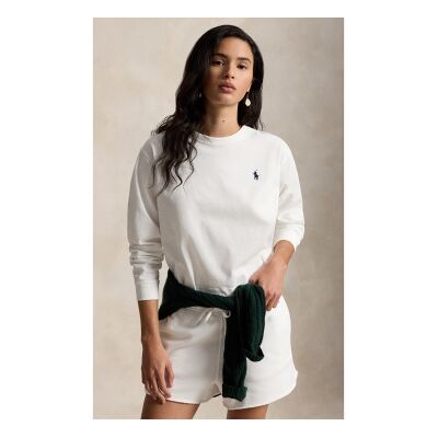 Polo Ralph Lauren für Damen. 211B16036001 Wimbledon-Pullover weiß (S), Lässig, Baumwolle, Langarm Polo Ralph Lauren für Damen. 211B16036001 Wimbledon-Pullover weiß (S), Lässig, Baumwolle, Langarm