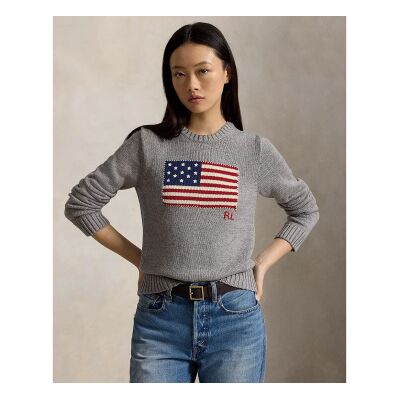 Polo Ralph Lauren für Damen. 211B28830002 Grauer Pullover aus Baumwolle mit Rundhalsausschnitt (XS), Lässig, Langarm Polo Ralph Lauren für Damen. 211B28830002 Grauer Pullover aus Baumwolle mit Rundhalsausschnitt (XS), Lässig, Langarm