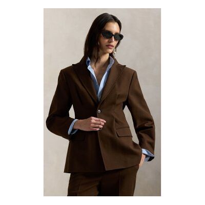 Polo Ralph Lauren für Damen. 211A96191001 Brauner Blazer aus Baumwolle und Woll-Crêpe (42), Lässig, Klassisch Polo Ralph Lauren für Damen. 211A96191001 Brauner Blazer aus Baumwolle und Woll-Crêpe (42), Lässig, Klassisch