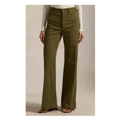 Polo Ralph Lauren für Damen. 211A10723002 Beaton-Hose aus Baumwolle und elastischem Grün (34), Lässig Polo Ralph Lauren für Damen. 211A10723002 Beaton-Hose aus Baumwolle und elastischem Grün (34), Lässig