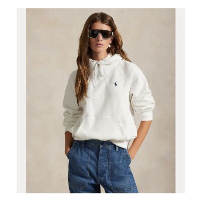 Polo Ralph Lauren für Damen. 211971698001 Shrunken Fit Fleece-Sweatshirt weiß (XL), Lässig, Baumwolle Polo Ralph Lauren für Damen. 211971698001 Shrunken Fit Fleece-Sweatshirt weiß (XL), Lässig, Baumwolle