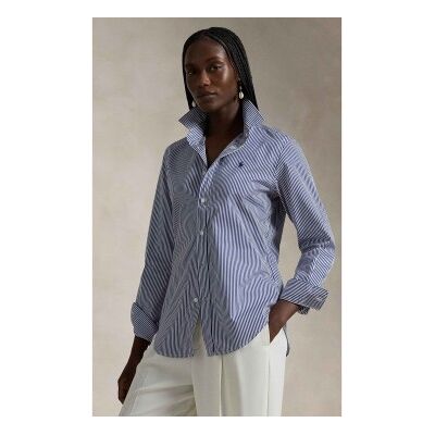 Polo Ralph Lauren für Damen. 211891379001 Baumwollhemd mit blauen Slim Fit-Streifen (30), Beige, Lässig, Baumwolle, Klassisch, Langarm Polo Ralph Lauren für Damen. 211891379001 Baumwollhemd mit blauen Slim Fit-Streifen (30), Beige, Lässig, Baumwolle, Klassisch, Langarm
