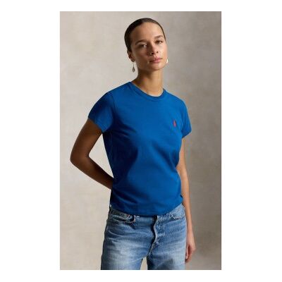Polo Ralph Lauren für Damen. 211B14605024 Klassisches blaues Baumwollstrick-T-Shirt in Classic Fit (XS), Lässig, Baumwolle, Kurzarm Polo Ralph Lauren für Damen. 211B14605024 Klassisches blaues Baumwollstrick-T-Shirt in Classic Fit (XS), Lässig, Baumwolle, Kurzarm