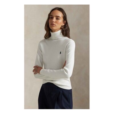 Polo Ralph Lauren für Damen. 211959287003 Rollkragenpullover weiß (M), Lässig, Baumwolle, Langarm Polo Ralph Lauren für Damen. 211959287003 Rollkragenpullover weiß (M), Lässig, Baumwolle, Langarm