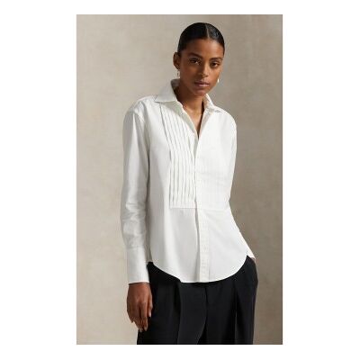 Polo Ralph Lauren für Damen. 211A89708001 Weißes Smokinghemd aus Baumwolle (36), Lässig, Klassisch, Langarm Polo Ralph Lauren für Damen. 211A89708001 Weißes Smokinghemd aus Baumwolle (36), Lässig, Klassisch, Langarm