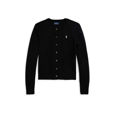Polo Ralph Lauren für Damen. 211971871005 Baumwollstrickjacke mit Rundkragen (XXL), Schwarz, Lässig, Baumwolle Polo Ralph Lauren für Damen. 211971871005 Baumwollstrickjacke mit Rundkragen (XXL), Schwarz, Lässig, Baumwolle