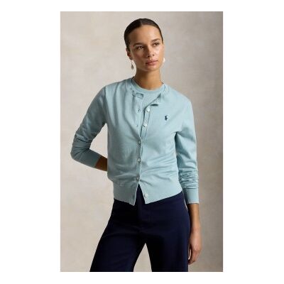 Polo Ralph Lauren für Damen. 211971871507 Cardigan aus Baumwolle und Elasthan in Türkis (L), Lässig Polo Ralph Lauren für Damen. 211971871507 Cardigan aus Baumwolle und Elasthan in Türkis (L), Lässig
