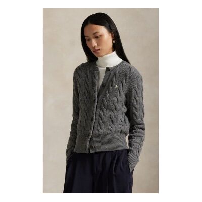 Polo Ralph Lauren für Damen. 211972104500 Cardigan aus grauer Wolle und Kaschmir (XL), Lässig Polo Ralph Lauren für Damen. 211972104500 Cardigan aus grauer Wolle und Kaschmir (XL), Lässig