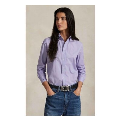 Polo Ralph Lauren für Damen. 211941509003 Fliederfarbenes Fil-à-Fil-Hemd aus elastischer Baumwolle (36), Lässig, Langarm Polo Ralph Lauren für Damen. 211941509003 Fliederfarbenes Fil-à-Fil-Hemd aus elastischer Baumwolle (36), Lässig, Langarm