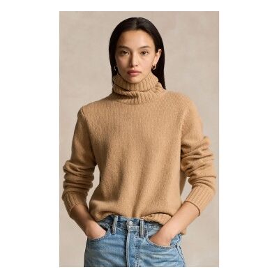 Polo Ralph Lauren für Damen. 211891667002 Wollpullover mit Rollkragen in Beige (M), Lässig, Wolle, Langarm Polo Ralph Lauren für Damen. 211891667002 Wollpullover mit Rollkragen in Beige (M), Lässig, Wolle, Langarm