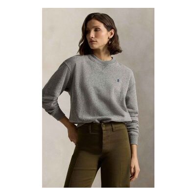 Polo Ralph Lauren für Damen. 211971690001 Grauer Fleece-Pullover mit Rundhalsausschnitt (XXS), Lässig, Baumwolle, Langarm Polo Ralph Lauren für Damen. 211971690001 Grauer Fleece-Pullover mit Rundhalsausschnitt (XXS), Lässig, Baumwolle, Langarm