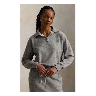 Polo Ralph Lauren für Damen. 211B18686004 Leichter Fleecepullover mit grauem Reißverschluss (M), Lässig, Baumwolle Polo Ralph Lauren für Damen. 211B18686004 Leichter Fleecepullover mit grauem Reißverschluss (M), Lässig, Baumwolle
