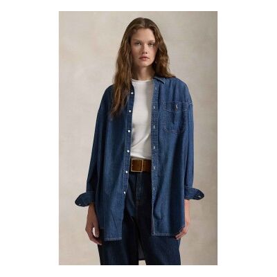 Polo Ralph Lauren für Damen. 211959035001 Oversize Fit Denim Hemd blau (XS), Lässig, Baumwolle, Langarm Polo Ralph Lauren für Damen. 211959035001 Oversize Fit Denim Hemd blau (XS), Lässig, Baumwolle, Langarm