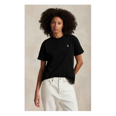 Polo Ralph Lauren für Damen. 211967104002 Schwarzes T-Shirt aus Baumwoll-Jersey (XXS), Lässig, Baumwolle, Kurzarm Polo Ralph Lauren für Damen. 211967104002 Schwarzes T-Shirt aus Baumwoll-Jersey (XXS), Lässig, Baumwolle, Kurzarm