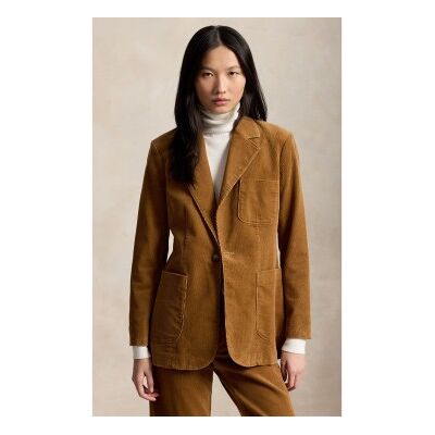 Polo Ralph Lauren für Damen. 211B17221002 Beiger Cordblazer mit einreihiger Knopfleiste (36), Lässig, Baumwolle Polo Ralph Lauren für Damen. 211B17221002 Beiger Cordblazer mit einreihiger Knopfleiste (36), Lässig, Baumwolle