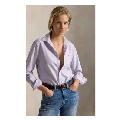Polo Ralph Lauren für Damen. 211970736506 Ikonisches fliederfarbenes Hemd (L), Lässig, Baumwolle, Klassisch, Langarm Polo Ralph Lauren für Damen. 211970736506 Ikonisches fliederfarbenes Hemd (L), Lässig, Baumwolle, Klassisch, Langarm