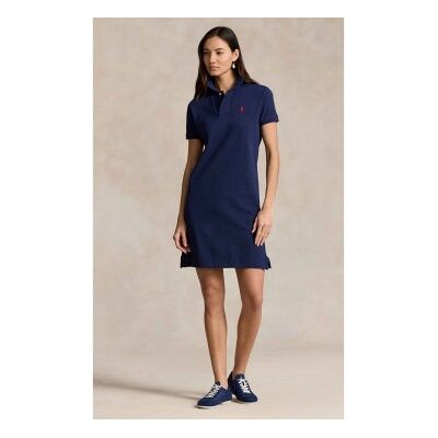 Polo Ralph Lauren für Damen. 211799490005 Piqué-Poloshirt-Kleid aus Baumwolle in Navy (M), Lässig, Klassisch, Kurzarm, Marine Polo Ralph Lauren für Damen. 211799490005 Piqué-Poloshirt-Kleid aus Baumwolle in Navy (M), Lässig, Klassisch, Kurzarm, Marine