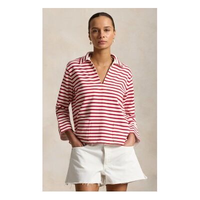 Polo Ralph Lauren für Damen. 211A12733002 Polo Gestreift rot (S), Lässig, Baumwolle, Langarm Polo Ralph Lauren für Damen. 211A12733002 Polo Gestreift rot (S), Lässig, Baumwolle, Langarm