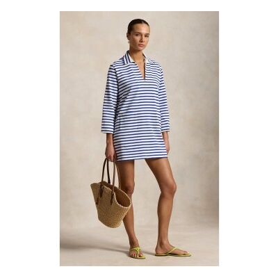 Polo Ralph Lauren für Damen. 211A12913001 Baumwollkleid mit blauen Streifen (S), Lässig, Baumwolle, Langarm Polo Ralph Lauren für Damen. 211A12913001 Baumwollkleid mit blauen Streifen (S), Lässig, Baumwolle, Langarm