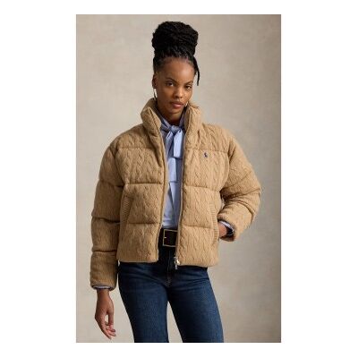 Polo Ralph Lauren für Damen. 211A10457005 Wattierte Jacke aus Wolle und Kaschmir in Beige (S), Lässig Polo Ralph Lauren für Damen. 211A10457005 Wattierte Jacke aus Wolle und Kaschmir in Beige (S), Lässig