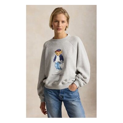 Polo Ralph Lauren für Damen. 211A96185001 Fleece-Sweatshirt mit grauem Rundhalsausschnitt (XS), Lässig, Baumwolle Polo Ralph Lauren für Damen. 211A96185001 Fleece-Sweatshirt mit grauem Rundhalsausschnitt (XS), Lässig, Baumwolle