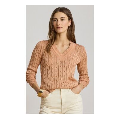 Lauren Ralph Lauren für Damen. 200888795012 Cricket-Pullover aus korallenrotem Achter-Strickstoff (XL), Lässig, Baumwolle, Langarm Lauren Ralph Lauren für Damen. 200888795012 Cricket-Pullover aus korallenrotem Achter-Strickstoff (XL), Lässig, Baumwolle, Langarm