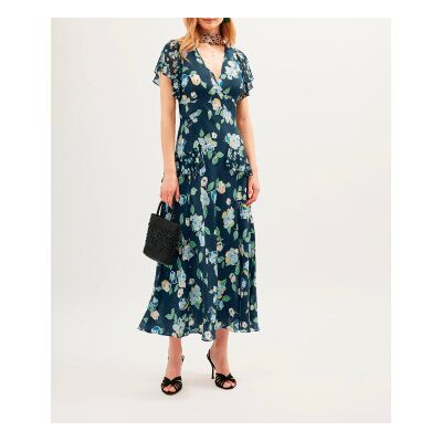 Rixo für Damen. 010.00009.126.07388 Evie Kleid navy (XS), Lässig, Party, Seide, Kurzarm, Marine Rixo für Damen. 010.00009.126.07388 Evie Kleid navy (XS), Lässig, Party, Seide, Kurzarm, Marine