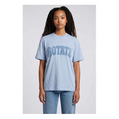 Rotate für Damen. 1163623095 Astra-T-Shirt blau (S), Lässig, Kurzarm, Bio-Baumwolle Rotate für Damen. 1163623095 Astra-T-Shirt blau (S), Lässig, Kurzarm, Bio-Baumwolle