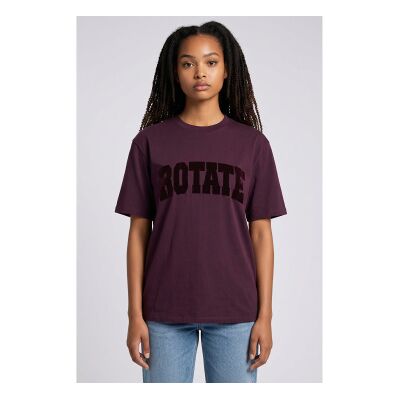 Rotate für Damen. 1163602694 Astra-T-Shirt burgunderrot (XS), Lässig, Kurzarm, Bio-Baumwolle, Bordeaux Rotate für Damen. 1163602694 Astra-T-Shirt burgunderrot (XS), Lässig, Kurzarm, Bio-Baumwolle, Bordeaux