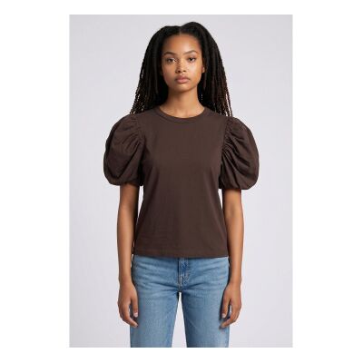 Rotate für Damen. 1165401667 Braunes Dawy-T-Shirt (M), Lässig, Kurzarm, Bio-Baumwolle Rotate für Damen. 1165401667 Braunes Dawy-T-Shirt (M), Lässig, Kurzarm, Bio-Baumwolle