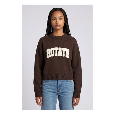 Rotate für Damen. 1165123088 Salita Pullover aus brauner Wolle (M), Lässig, Langarm Rotate für Damen. 1165123088 Salita Pullover aus brauner Wolle (M), Lässig, Langarm