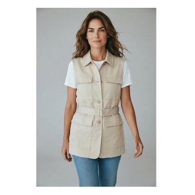 Semicouture für Damen. S6SM02 Weste Katee beige (42), Lässig, Leinen Semicouture für Damen. S6SM02 Weste Katee beige (42), Lässig, Leinen
