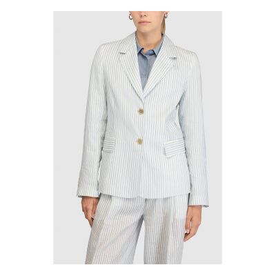 Semicouture für Damen. S6SS56 Kitty hellblaue Leinenjacke (42), Lässig Semicouture für Damen. S6SS56 Kitty hellblaue Leinenjacke (42), Lässig