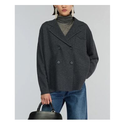 Semicouture für Damen. Y5WB06 Strickjacke Graciana anthrazit (L), Lässig, Grau, Wolle Semicouture für Damen. Y5WB06 Strickjacke Graciana anthrazit (L), Lässig, Grau, Wolle