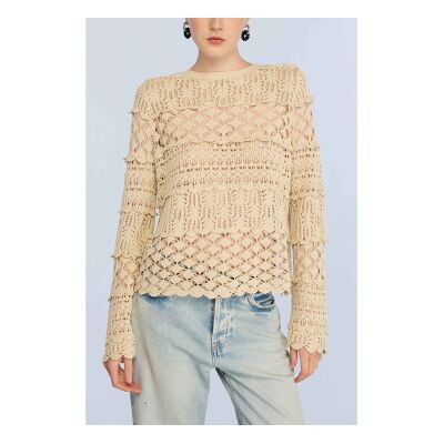 Semicouture für Damen. S6SF02 Zilla beige Pullover (M), Lässig Semicouture für Damen. S6SF02 Zilla beige Pullover (M), Lässig