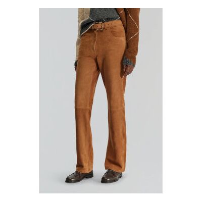 Semicouture für Damen. Y5WT30 Braune Elsa-Hose (40), Lässig, Wildleder Semicouture für Damen. Y5WT30 Braune Elsa-Hose (40), Lässig, Wildleder