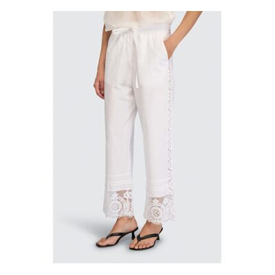Semicouture für Damen. S6SG30 Ottoline Hose weiß (44), Lässig, Baumwolle Semicouture für Damen. S6SG30 Ottoline Hose weiß (44), Lässig, Baumwolle