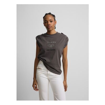 Silbon für Damen. S262040412190 Roll out have a nice day t-shirt black (L), Schwarz, Lässig, Baumwolle, Kurzarm Silbon für Damen. S262040412190 Roll out have a nice day t-shirt black (L), Schwarz, Lässig, Baumwolle, Kurzarm