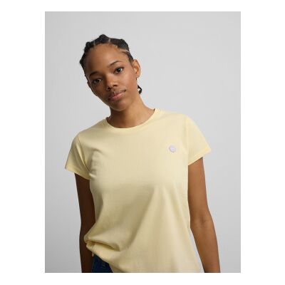 Silbon für Damen. S262040404198 Gelbes Lächeln-T-Shirt (S), Lässig, Baumwolle, Kurzarm Silbon für Damen. S262040404198 Gelbes Lächeln-T-Shirt (S), Lässig, Baumwolle, Kurzarm
