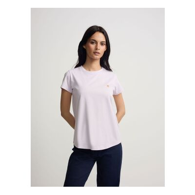 Silbon für Damen. S262040410196 Smile T-shirt fliederfarbener Druck (XL), Lässig, Baumwolle, Kurzarm Silbon für Damen. S262040410196 Smile T-shirt fliederfarbener Druck (XL), Lässig, Baumwolle, Kurzarm