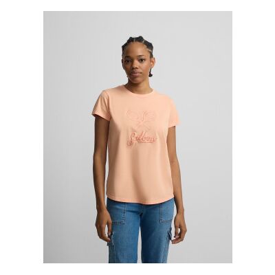Silbon für Damen. S262010405203 Klassisches orangefarbenes T-Shirt (S), Lässig, Baumwolle, Kurzarm Silbon für Damen. S262010405203 Klassisches orangefarbenes T-Shirt (S), Lässig, Baumwolle, Kurzarm