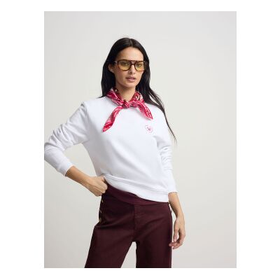 Silbon für Damen. S262041101148 Sweatshirt Herz Liebe weiß (L), Lässig, Baumwolle Silbon für Damen. S262041101148 Sweatshirt Herz Liebe weiß (L), Lässig, Baumwolle