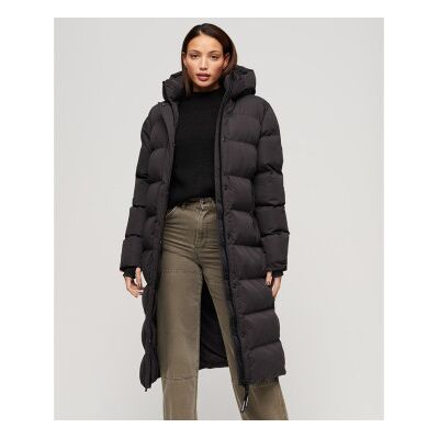 Superdry für Damen. W5011738A Langer schwarzer Steppmantel (XS), Lässig, Recyceltes Polyester Superdry für Damen. W5011738A Langer schwarzer Steppmantel (XS), Lässig, Recyceltes Polyester