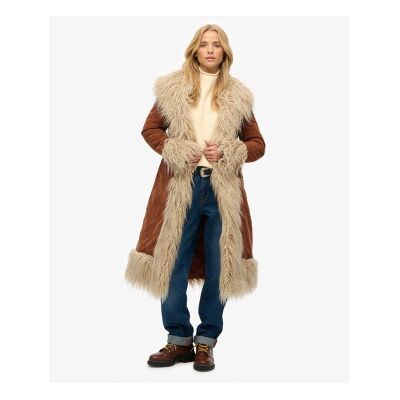 Superdry für Damen. W5012136A Afghanisches braunes Fell (M), Lässig, Polyester Superdry für Damen. W5012136A Afghanisches braunes Fell (M), Lässig, Polyester