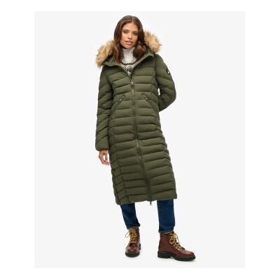 Superdry für Damen. W5012001A Fuji Kunstpelz-Kapuzenmantel langarm grün (XS), Lässig, Polyester Superdry für Damen. W5012001A Fuji Kunstpelz-Kapuzenmantel langarm grün (XS), Lässig, Polyester