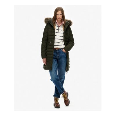 Superdry für Damen. W5011999A Fuji Faux Coat dunkelgrün (XS), Lässig, Polyester Superdry für Damen. W5011999A Fuji Faux Coat dunkelgrün (XS), Lässig, Polyester