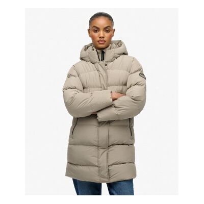 Superdry für Damen. W5012003A Sportmantel mit Kapuze Mid beige (S), Lässig, Polyester Superdry für Damen. W5012003A Sportmantel mit Kapuze Mid beige (S), Lässig, Polyester